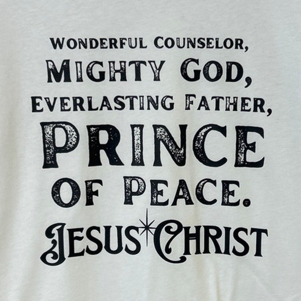 New Hand Printed Mens 3XL Wonderful Counselor Mighty God Jesus Christ Tee Shirt